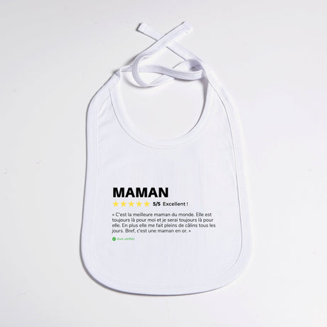 Bavoir Bébé Avis client Maman Blanc