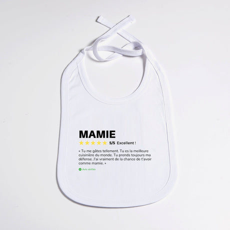 Bavoir Bébé Avis client Mamie Blanc