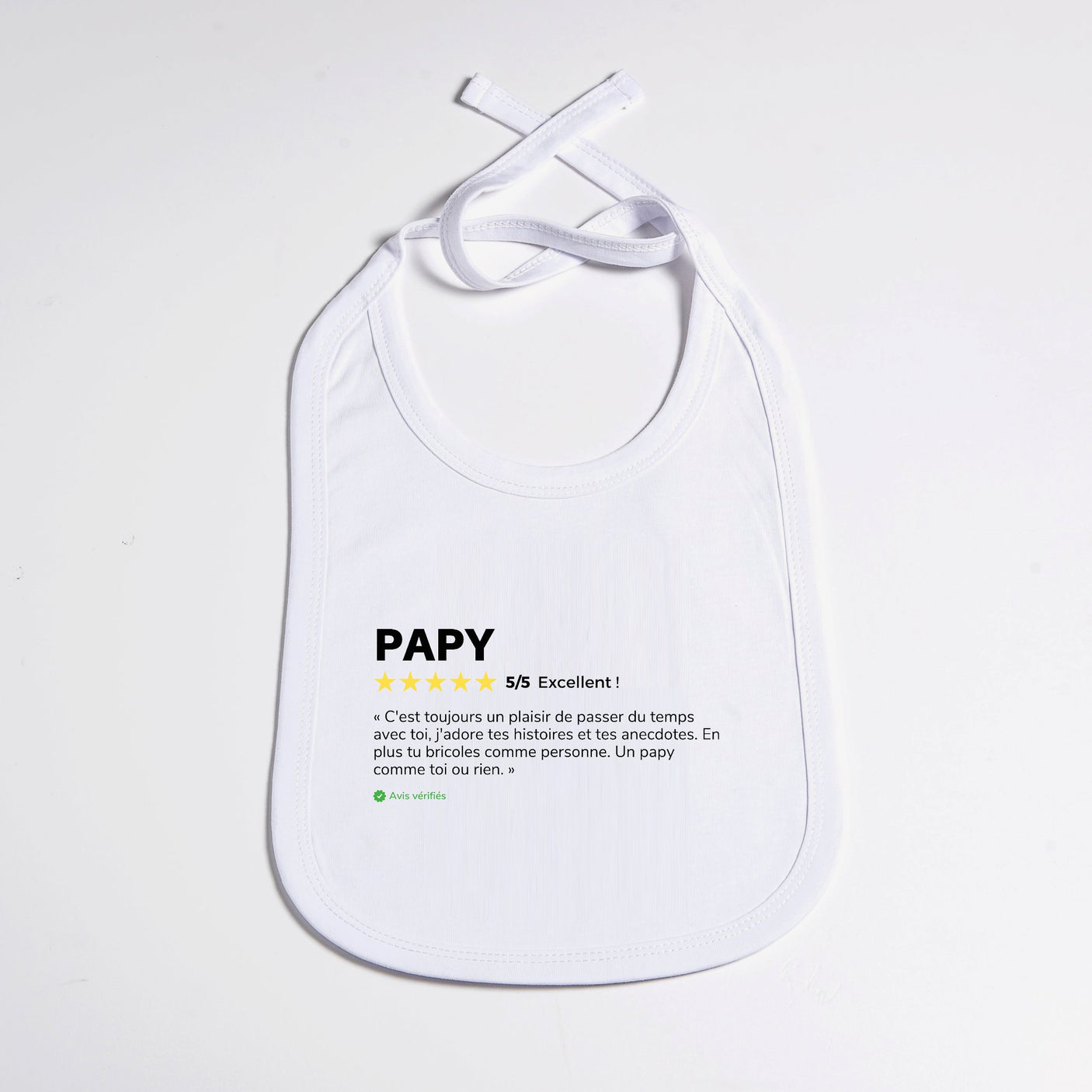 Bavoir Bébé Avis client Papy Blanc