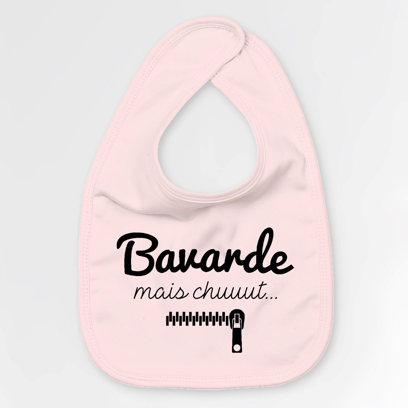 Bavoir Bébé Bavarde mais chut Rose