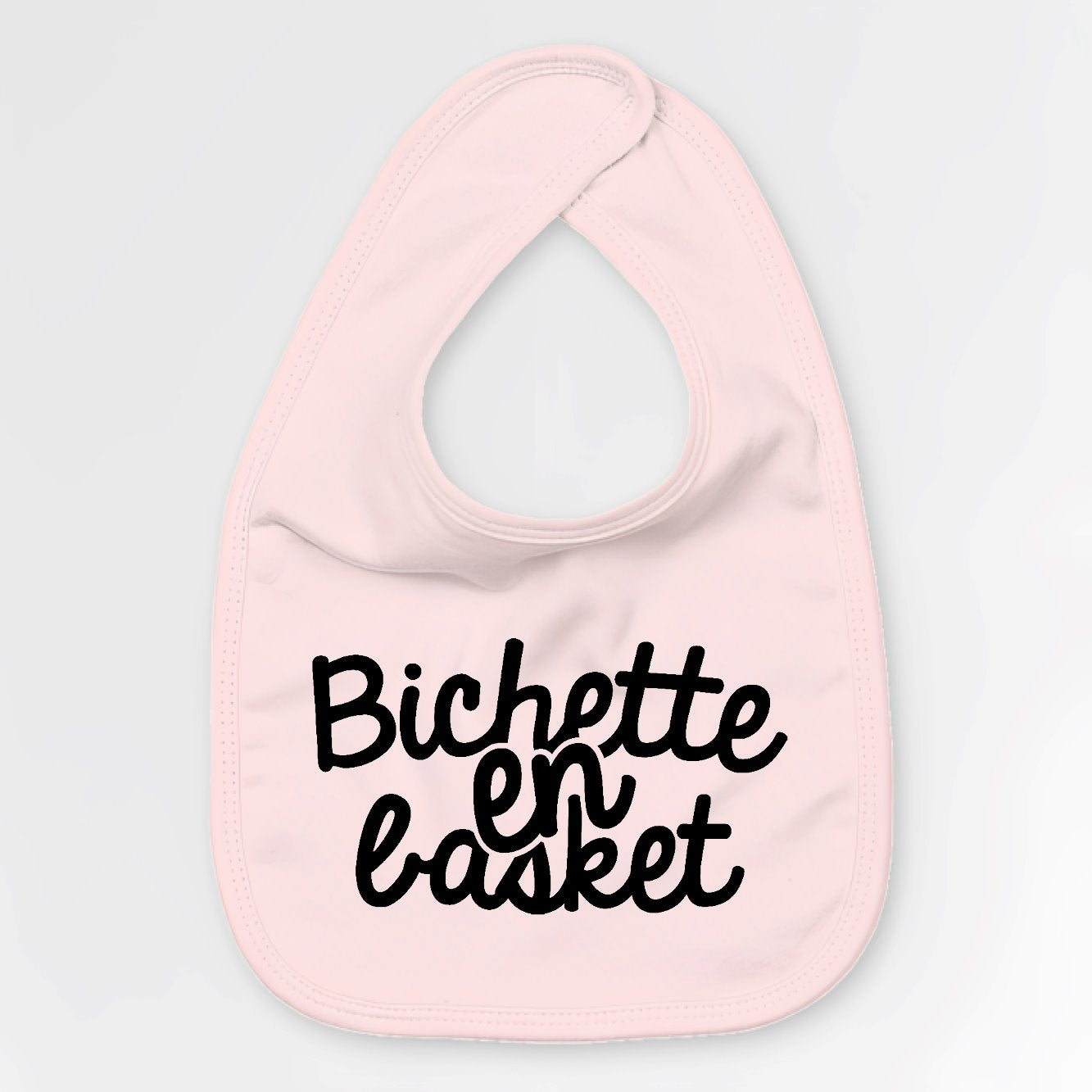 Bavoir Bébé Bichette en basket Rose