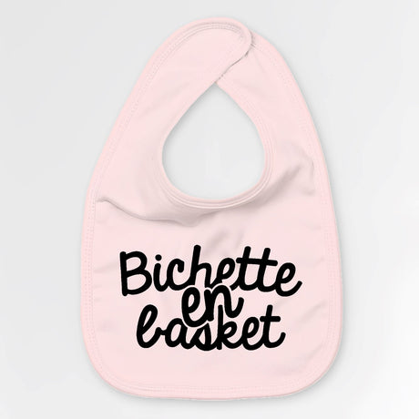 Bavoir Bébé Bichette en basket Rose