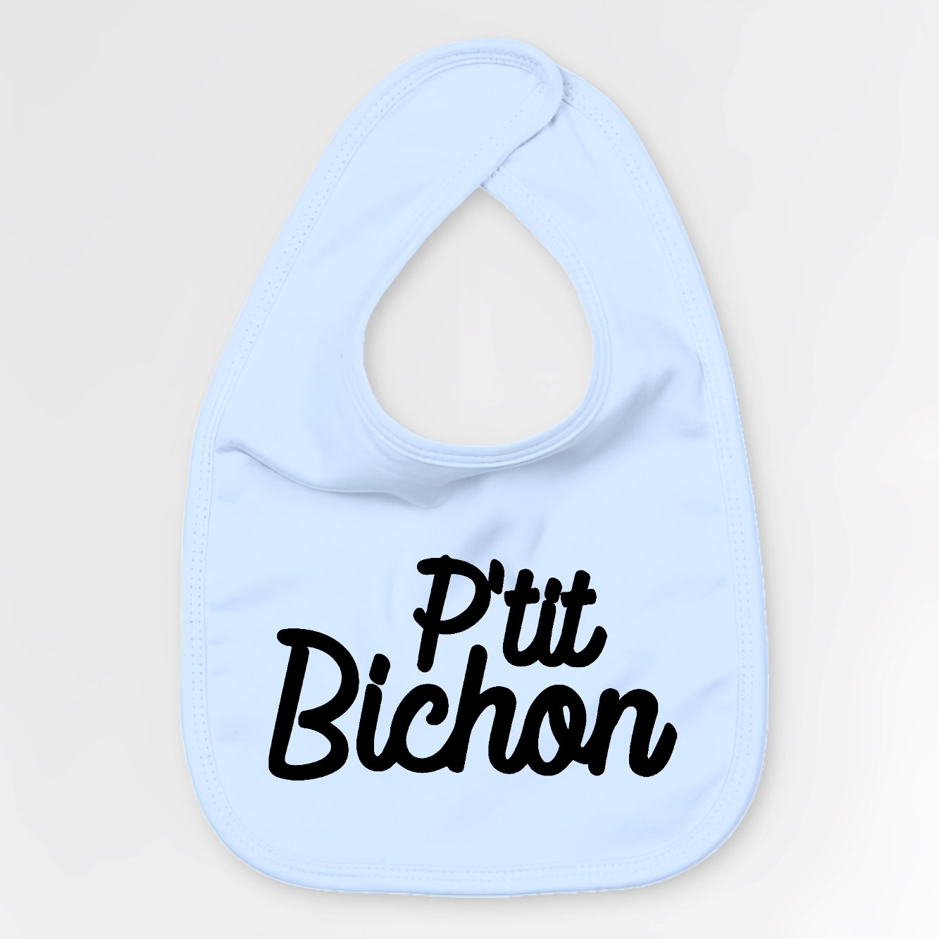 Bavoir Bébé Bichon Bleu