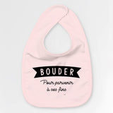 Bavoir Bébé Bouder pour parvenir à ses fins Rose