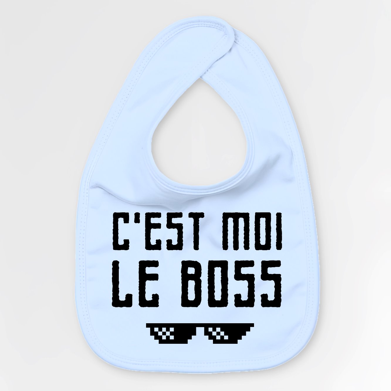 Bavoir Bébé C'est moi le boss Bleu