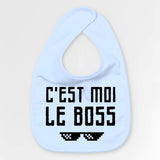 Bavoir Bébé C'est moi le boss Bleu