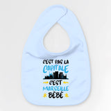 Bavoir Bébé C'est pas la capitale c'est Marseille bébé Bleu