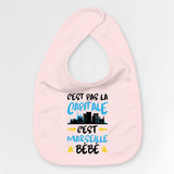 Bavoir Bébé C'est pas la capitale c'est Marseille bébé Rose