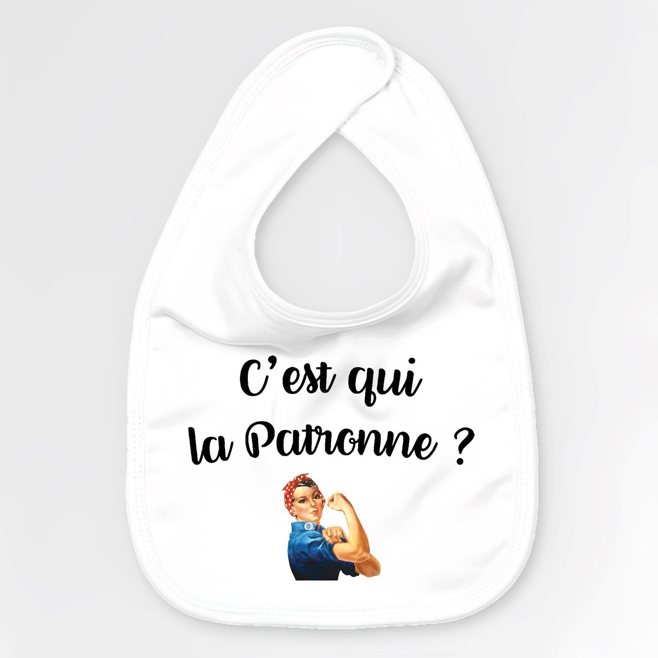 Bavoir Bébé C'est qui la patronne Blanc