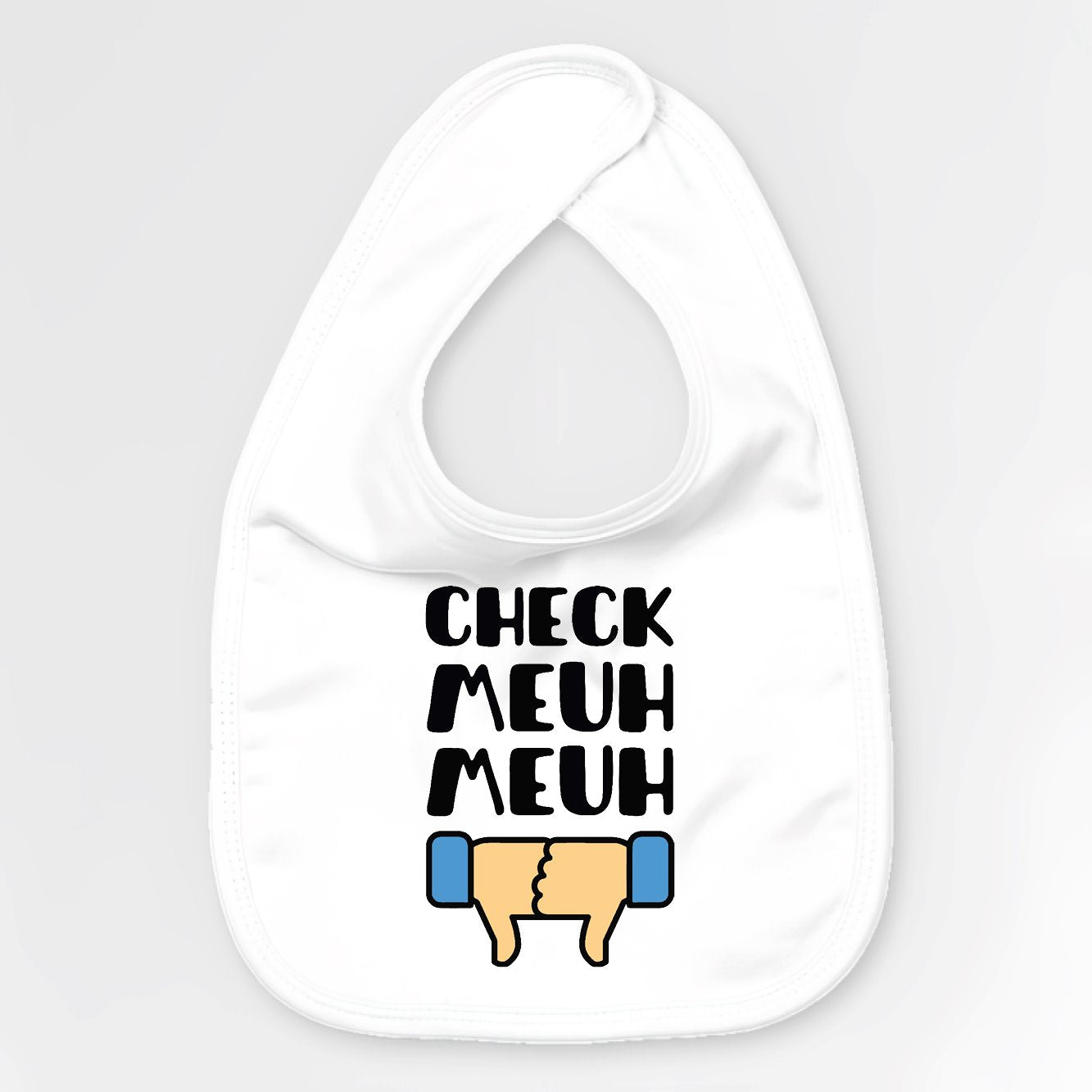 Bavoir Bébé Check meuh meuh Blanc