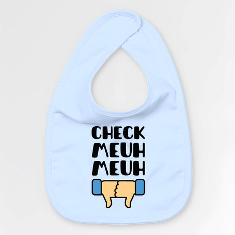 Bavoir Bébé Check meuh meuh Bleu