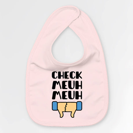 Bavoir Bébé Check meuh meuh Rose