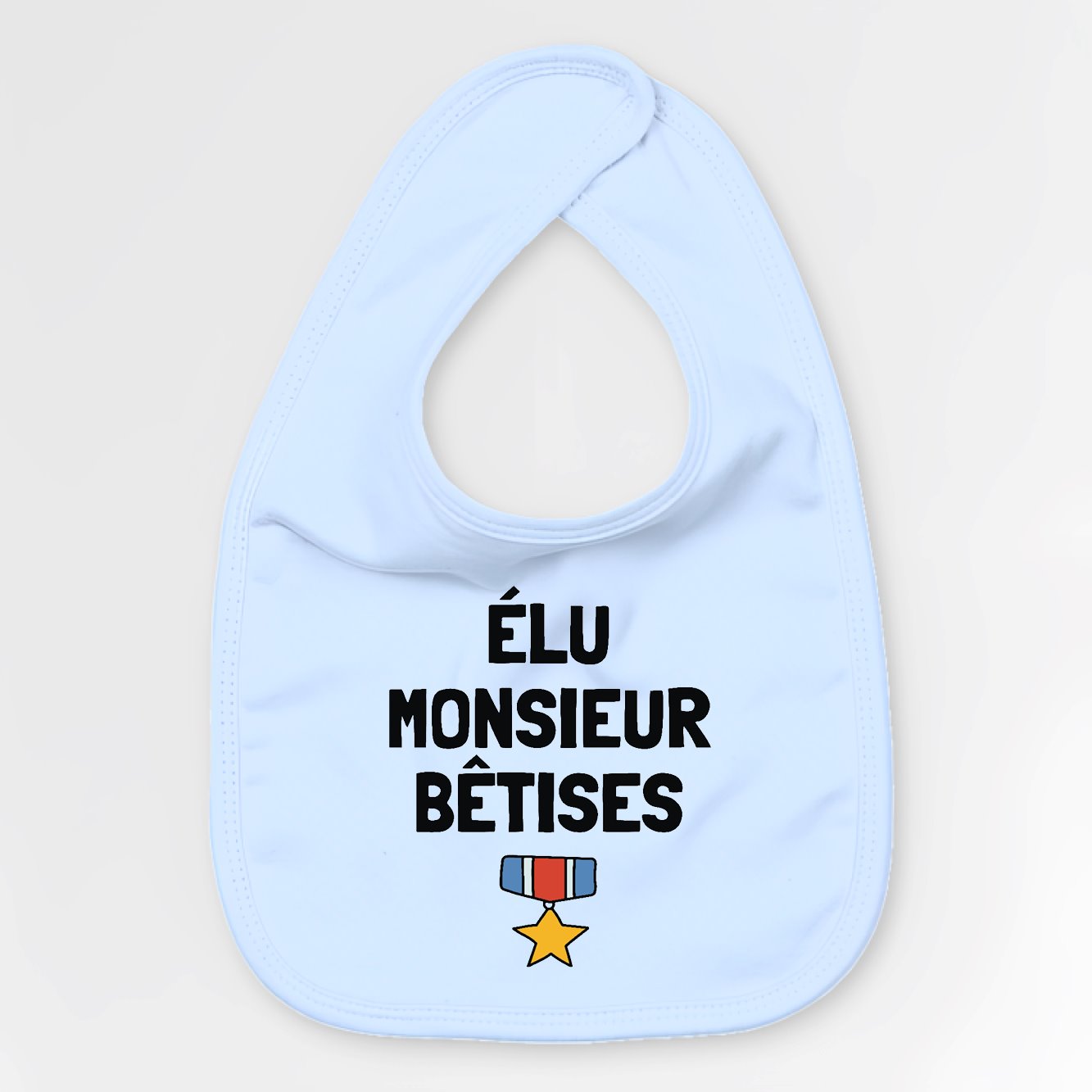 Bavoir Bébé Élu monsieur bêtises Bleu