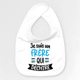 Bavoir Bébé Frère qui déchire Blanc