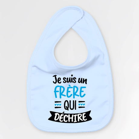 Bavoir Bébé Frère qui déchire Bleu