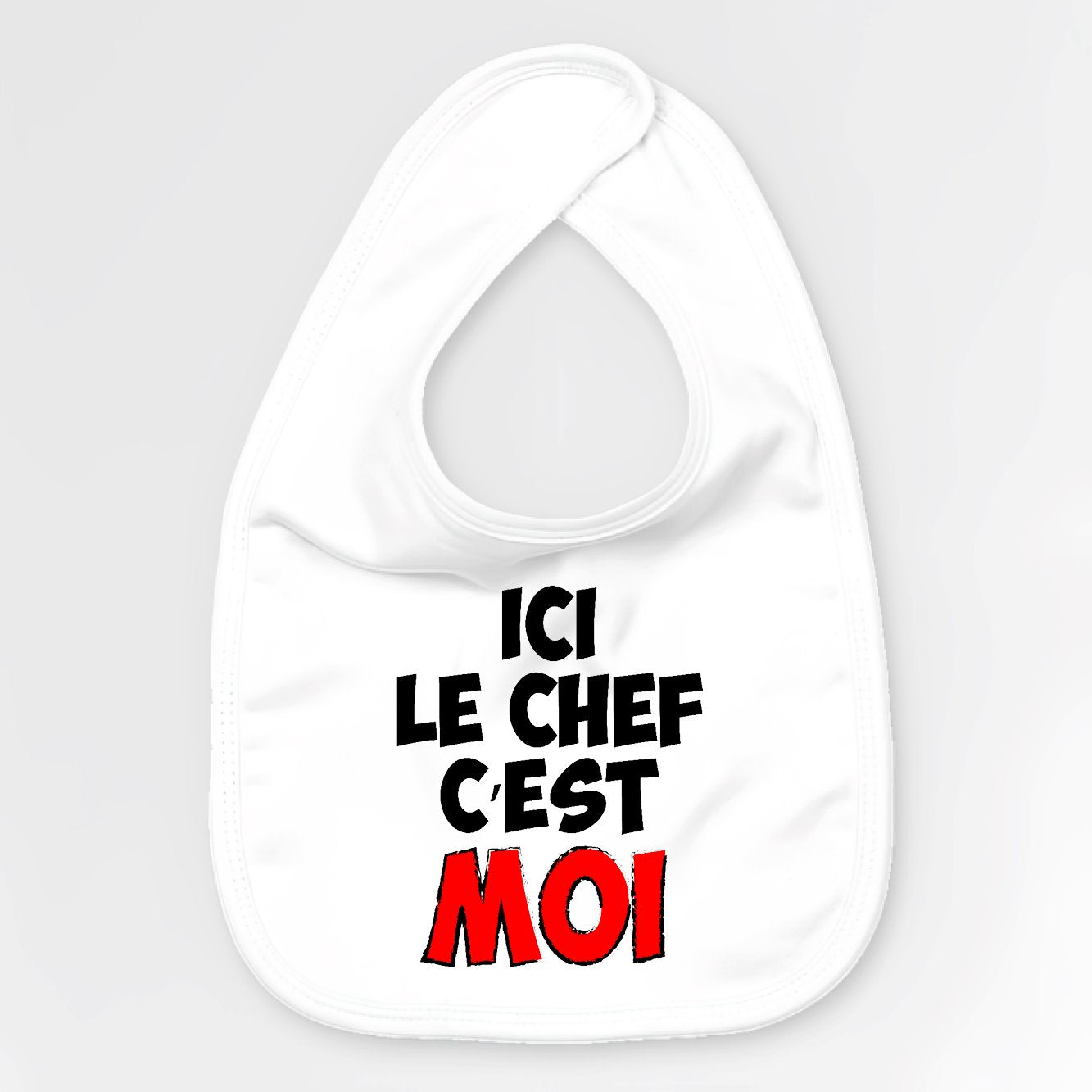 Bavoir Bébé Ici le chef c'est moi Blanc