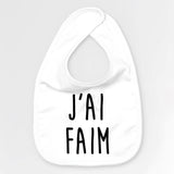 Bavoir Bébé J'ai faim Blanc