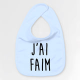 Bavoir Bébé J'ai faim Bleu