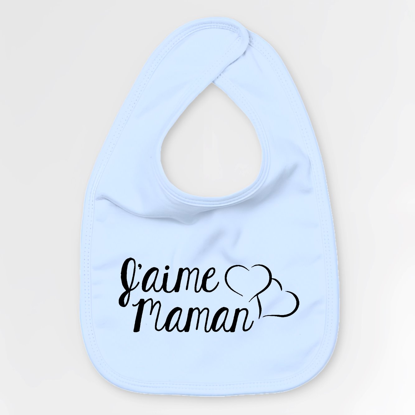 Bavoir Bébé J'aime maman Bleu