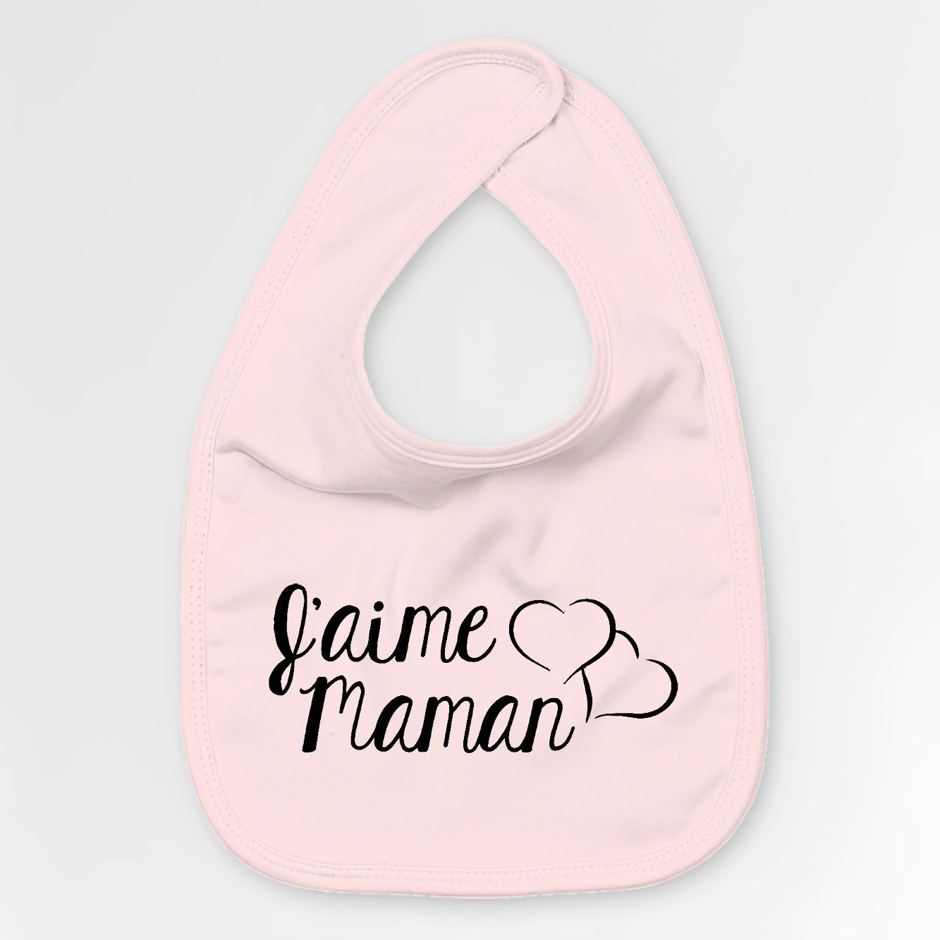 Bavoir Bébé J'aime maman Rose