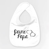 Bavoir Bébé J'aime papa Blanc