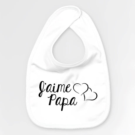 Bavoir Bébé J'aime papa Blanc