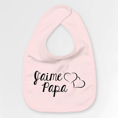 Bavoir Bébé J'aime papa Rose