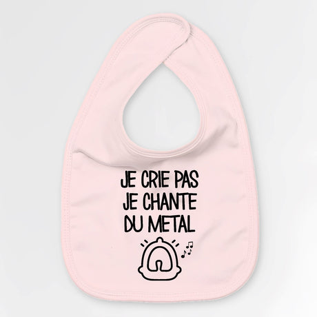 Bavoir Bébé Je crie pas je chante du métal Rose