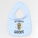 Bavoir Bébé Je s'appelle Groot Bleu