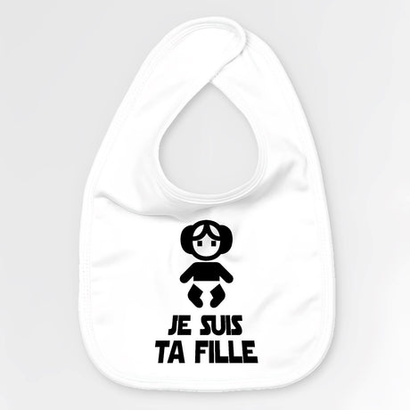 Bavoir Bébé Je suis ta fille Blanc