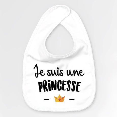 Bavoir Bébé Je suis une princesse Blanc