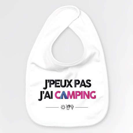 Bavoir Bébé J'peux pas j'ai camping Blanc