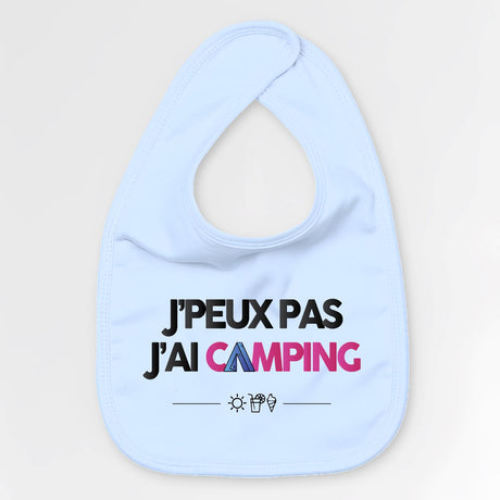 Bavoir Bébé J'peux pas j'ai camping Bleu