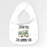 Bavoir Bébé J'peux pas j'ai camping-car Blanc