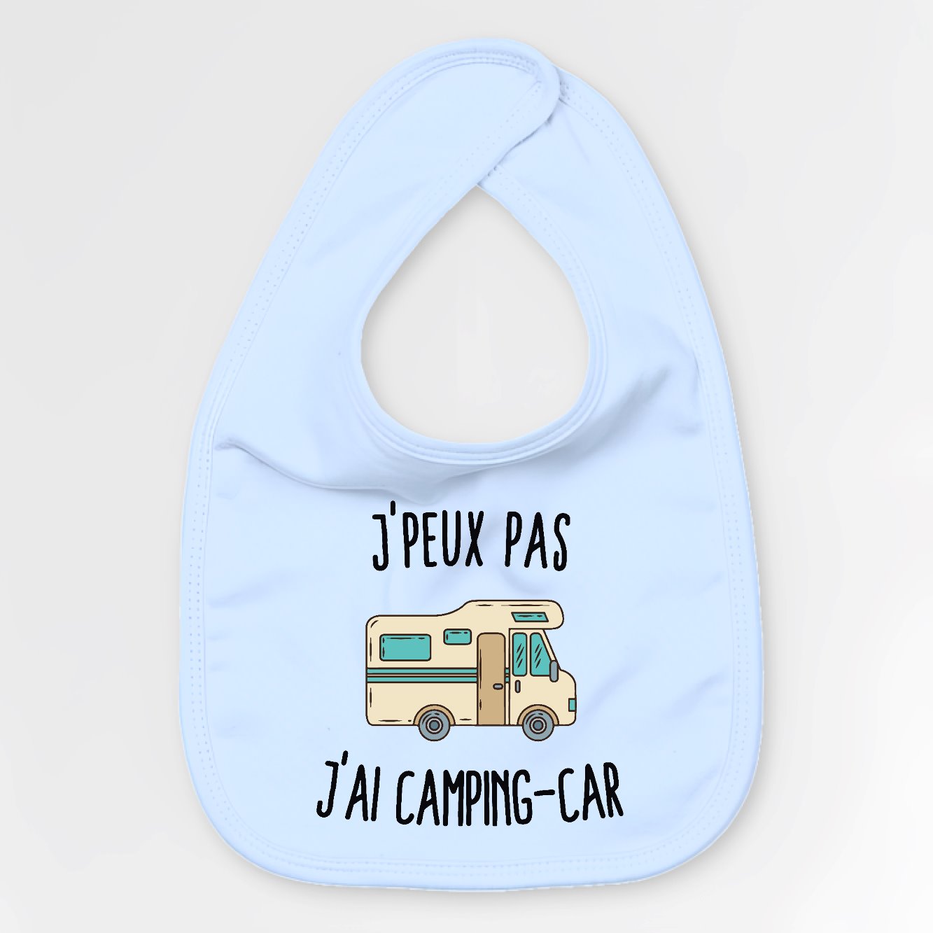 Bavoir Bébé J'peux pas j'ai camping-car Bleu