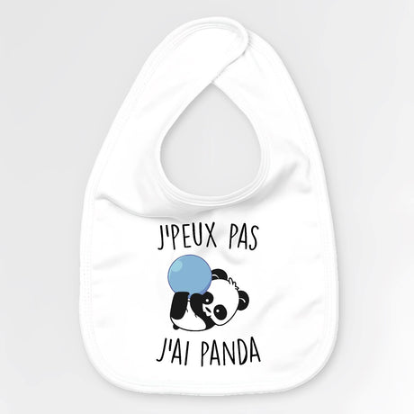 Bavoir Bébé J'peux pas j'ai panda Blanc