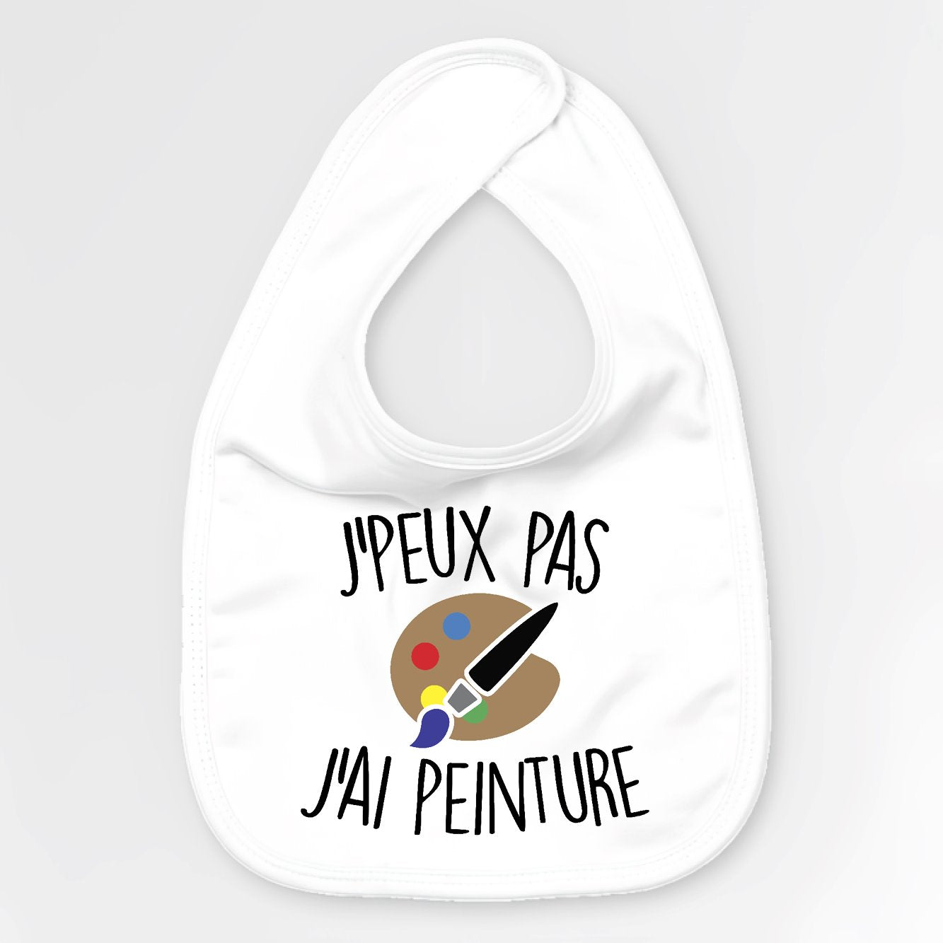 Bavoir Bébé J'peux pas j'ai peinture Blanc