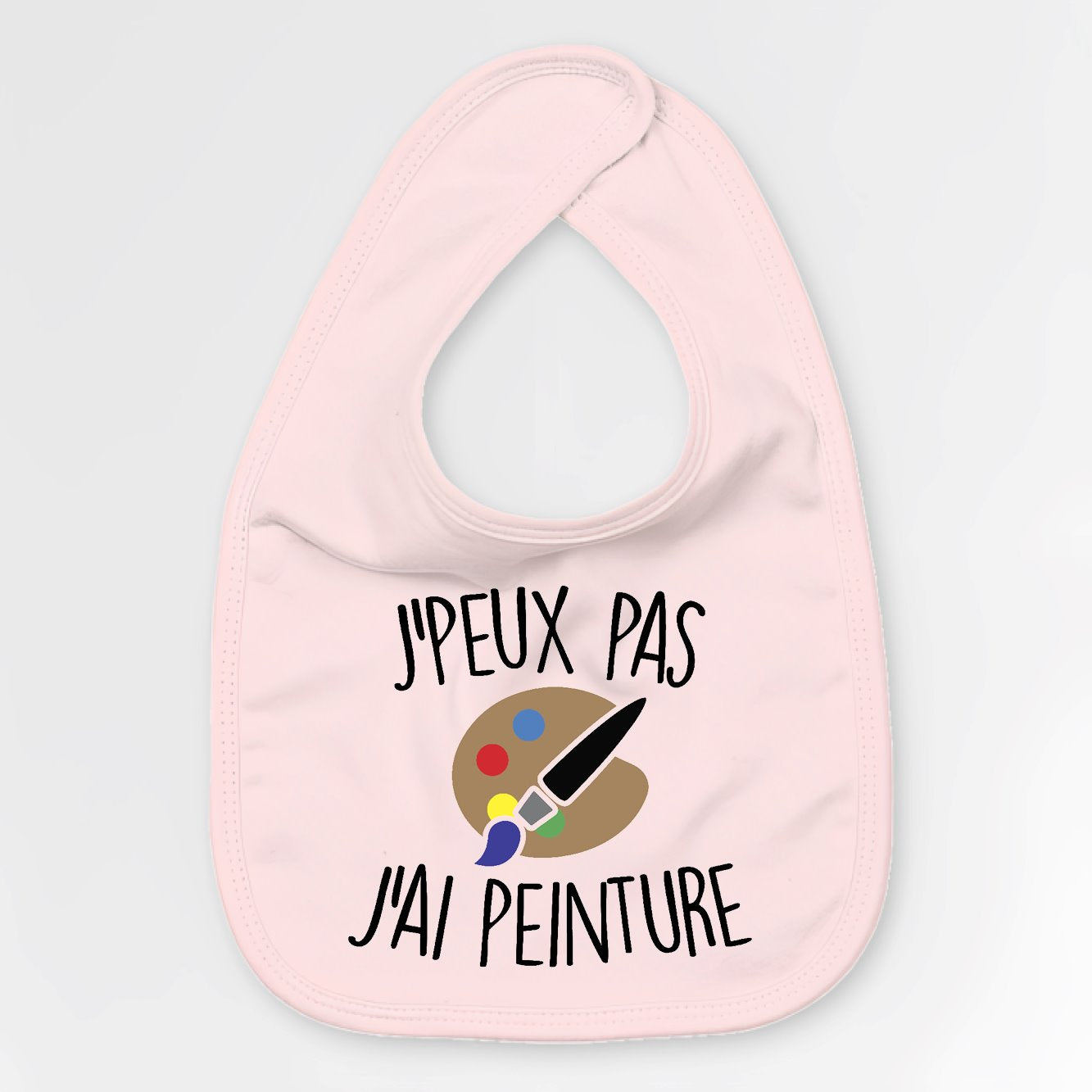 Bavoir Bébé J'peux pas j'ai peinture Rose