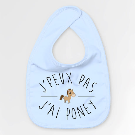 Bavoir Bébé J'peux pas j'ai poney Bleu