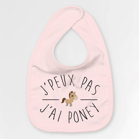 Bavoir Bébé J'peux pas j'ai poney Rose