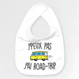 Bavoir Bébé J'peux pas j'ai road-trip Blanc