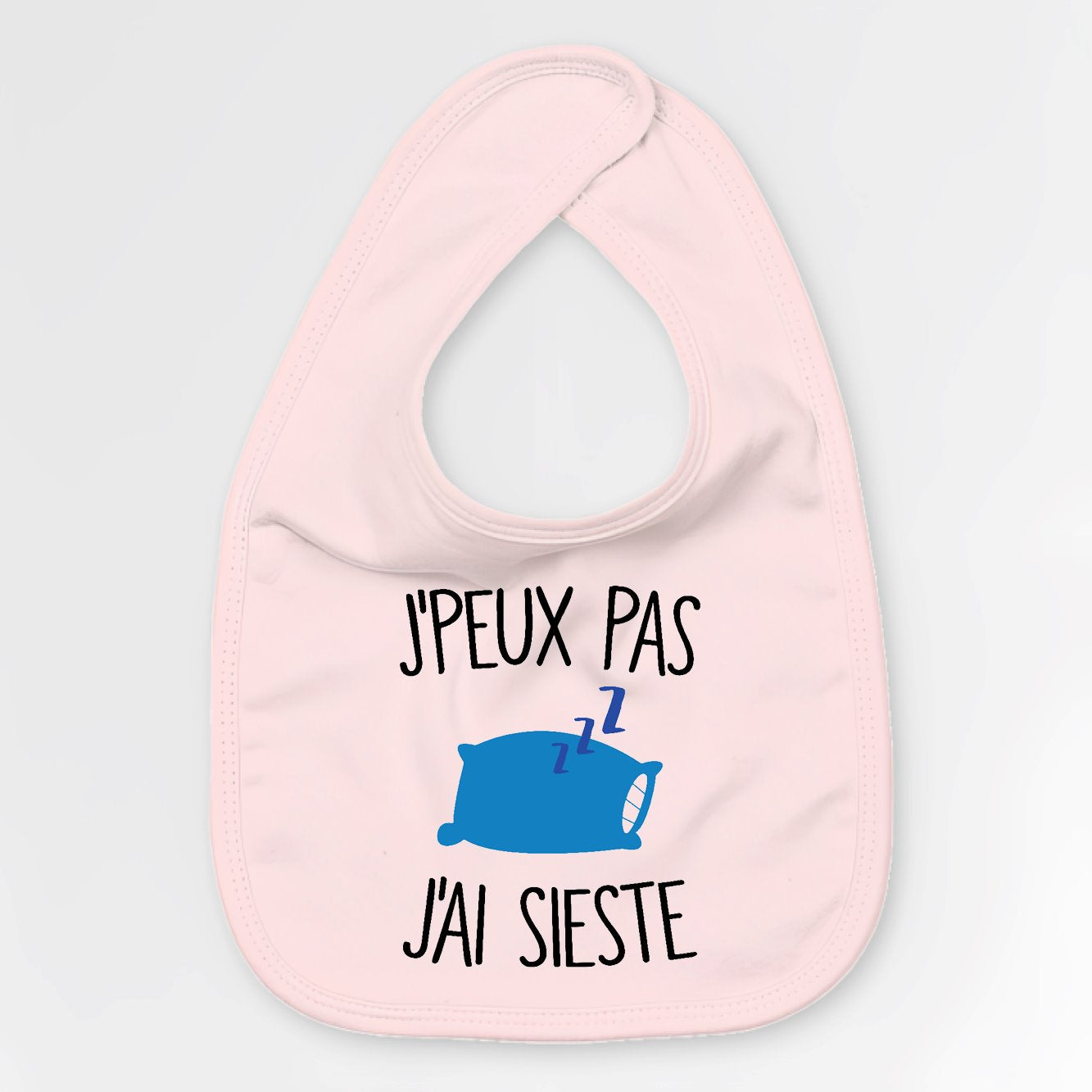 Bavoir Bébé J'peux pas j'ai sieste Rose