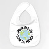 Bavoir Bébé J'peux pas j'ai tour du monde Blanc