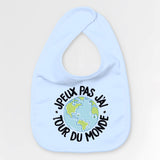 Bavoir Bébé J'peux pas j'ai tour du monde Bleu