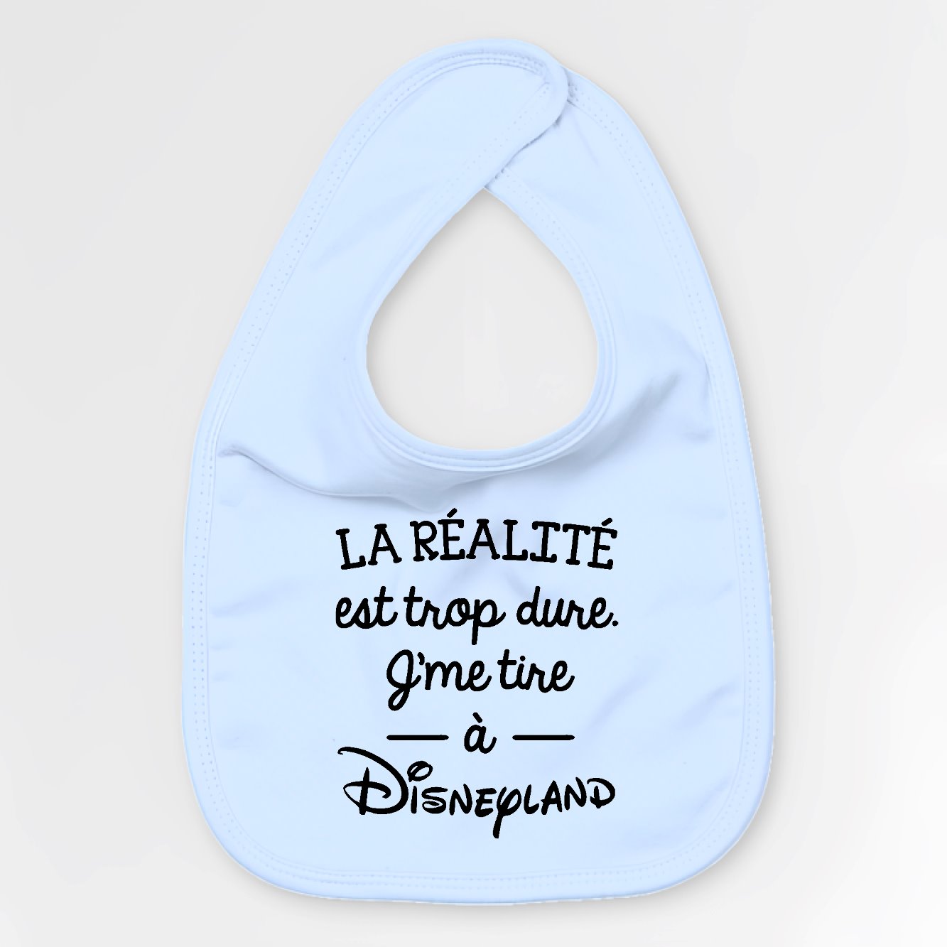 Bavoir Bébé La réalité est trop dure Bleu