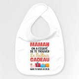 Bavoir Bébé Le meilleur cadeau pour maman Blanc