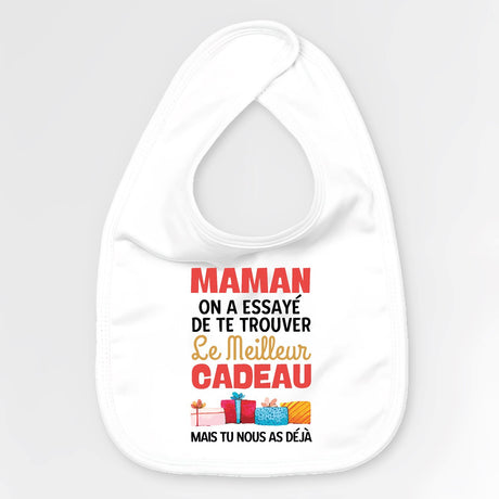 Bavoir Bébé Le meilleur cadeau pour maman Blanc