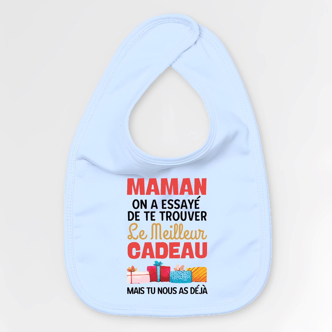 Bavoir Bébé Le meilleur cadeau pour maman Bleu