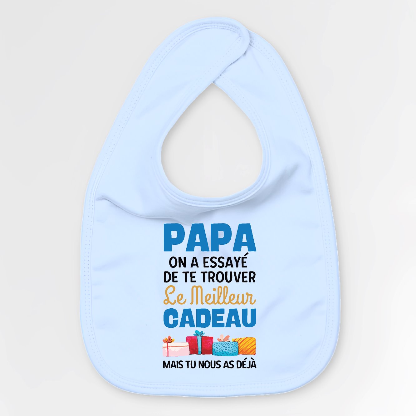 Bavoir Bébé Le meilleur cadeau pour papa Bleu