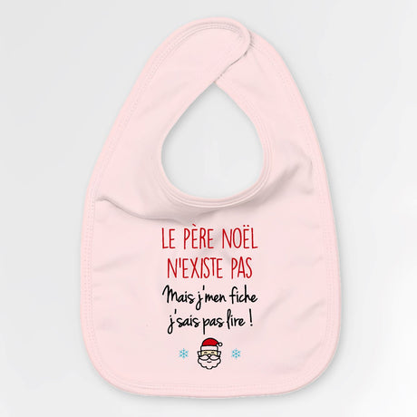 Bavoir Bébé Le père noël n'existe pas Rose